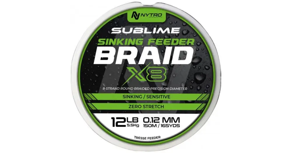 Pouze Dnes Nytro Šňůra Sublime X8 Sinking Feeder Braid 150 m - 0,10 mm 5 kg