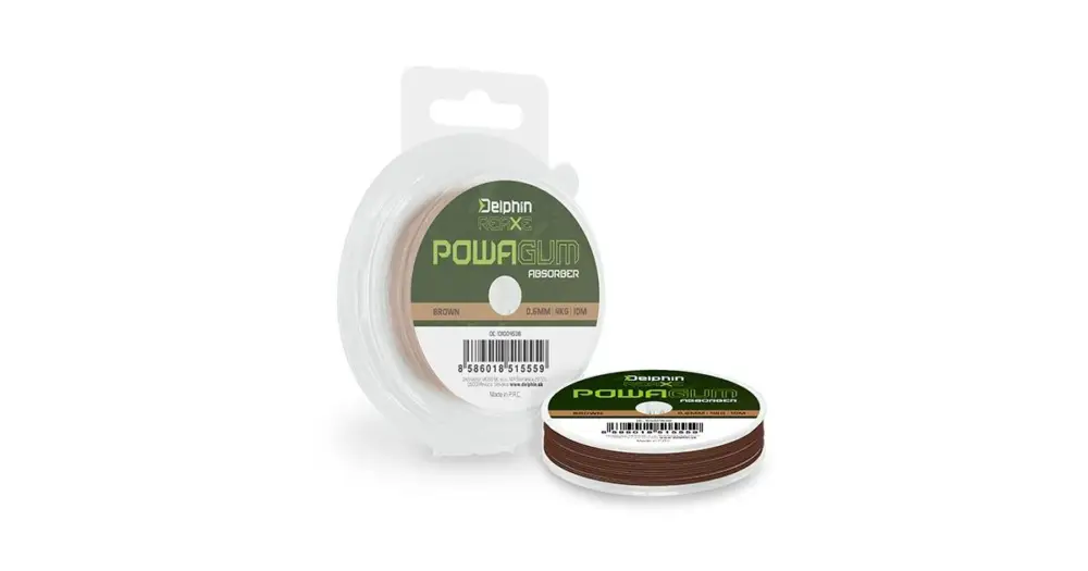 Delphin Powa GUM Absorber REAXE Hnědá 10 m - 0,6 mm 4 kg Vysoce Kvalitní