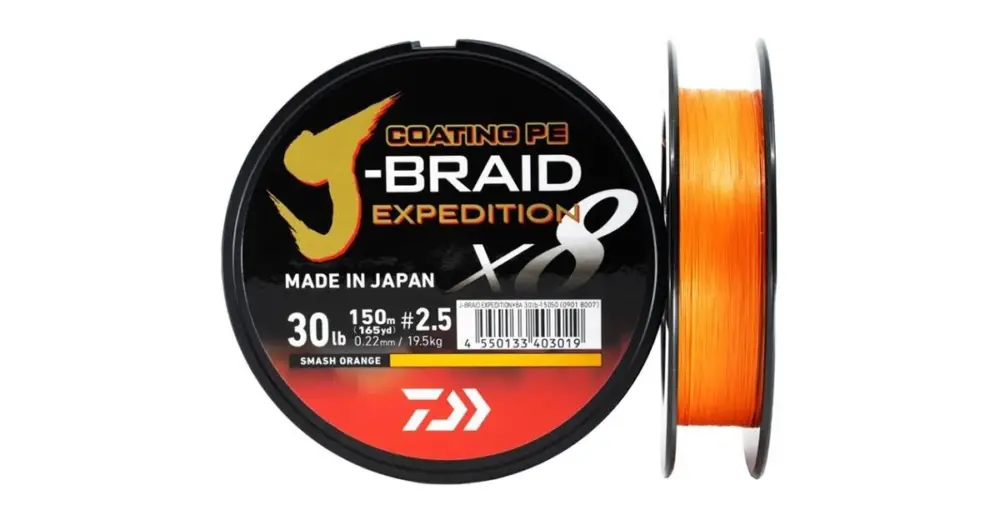 Cenově Výhodný Daiwa Splétaná Šňůra J-Braid Expedition X8E Smash Orange 150 m