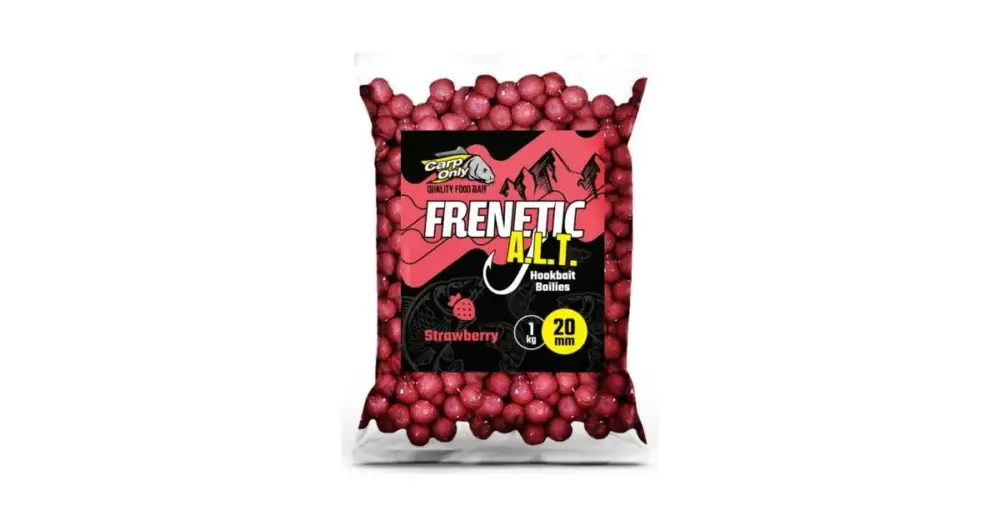 Výhodná Nabídka Carp Only Boilies Hookbait Frenetic A.L.T. Strawberry 1 kg - 20 mm
