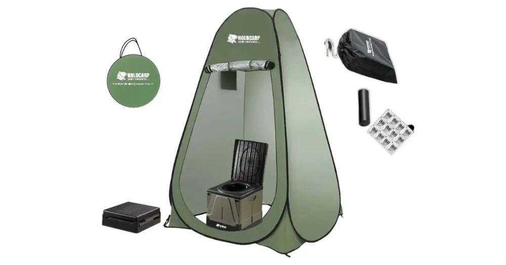 Super Cena Holdcarp Set Přenosná Toaleta Portable Toi Big + Stan