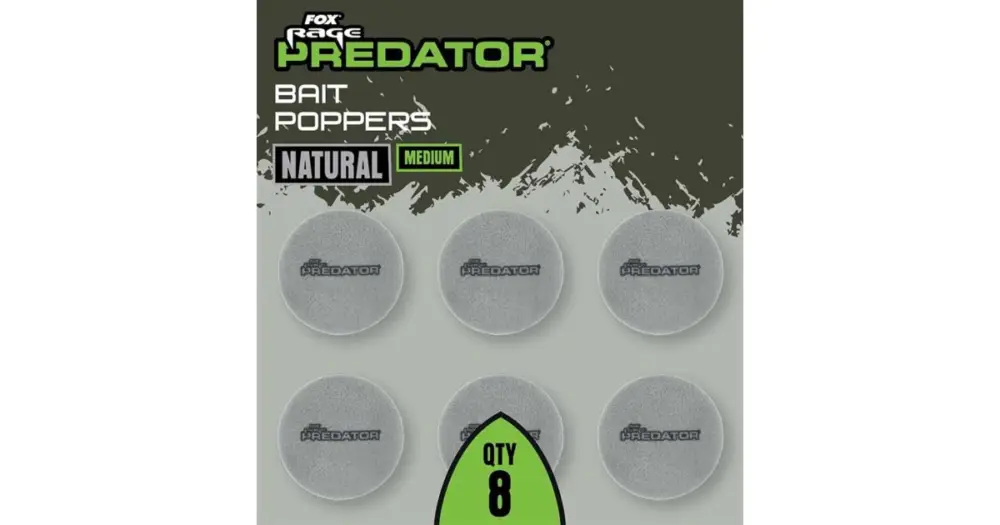 Aktuální Fox Rage Predator Plovoucí Pěna Bait Poppers 8 ks - Natural Medium