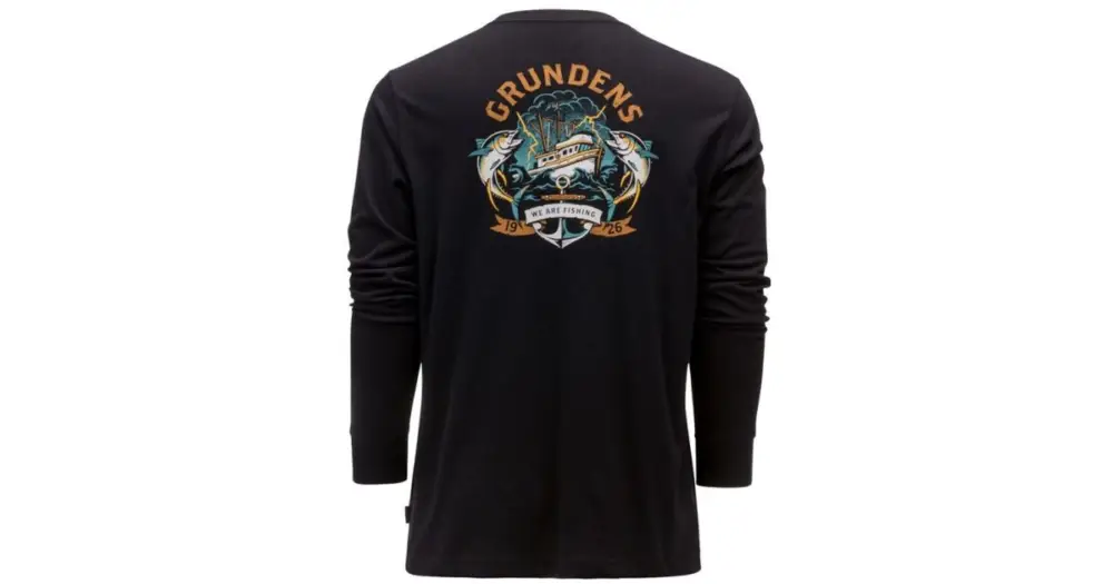 Grundéns Tričko Tuna Tattoo LS T-Shirt Black - M Speciální Cena