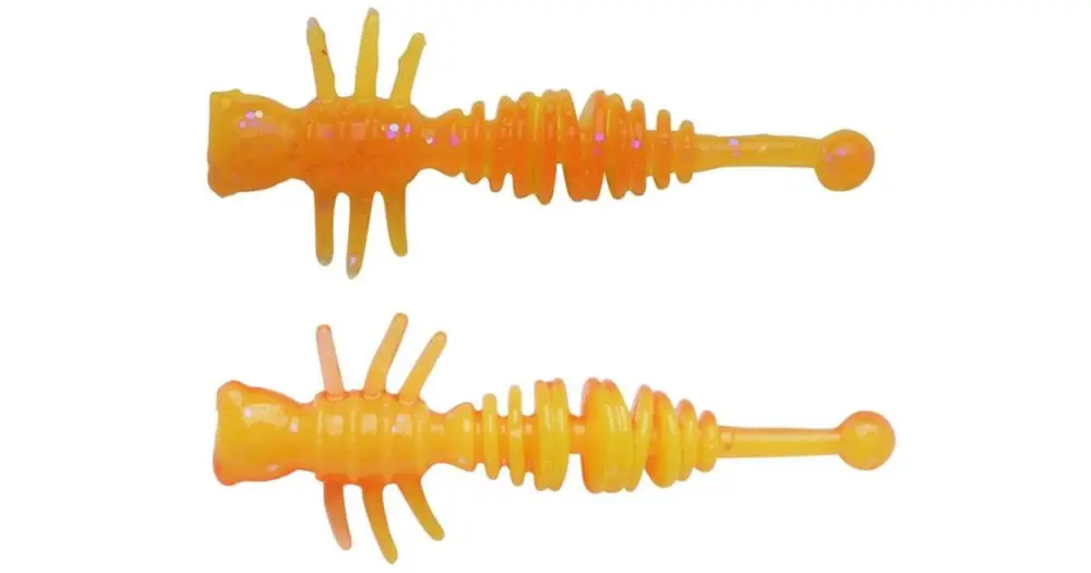 Berkley Gumová Nástraha Powerbait Power Larvae Fluo Orange Sunshine Yellow - 4 cm 12 ks Výprodej