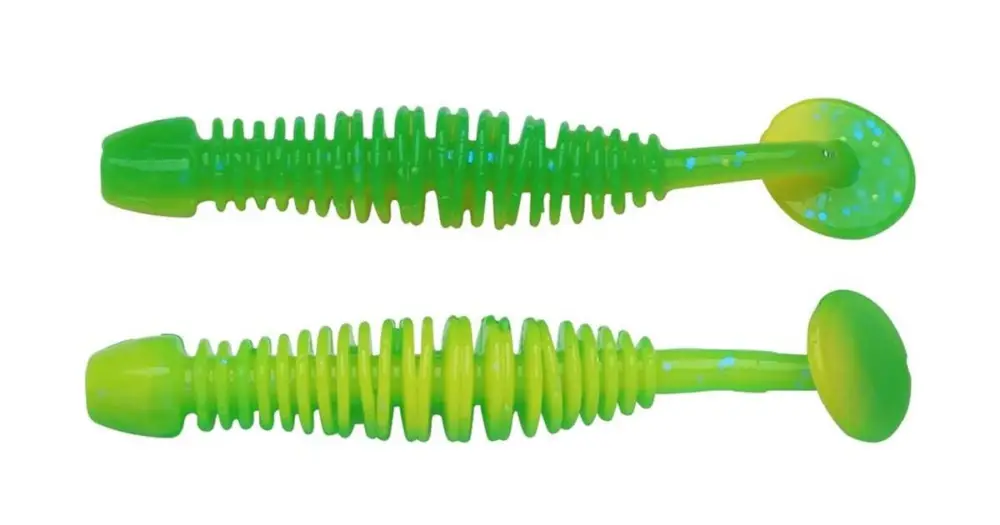 Zlevněný Berkley Gumová Nástraha Powerbait Power Leech Spring Green Sunshine Yellow - 5 cm 12 ks