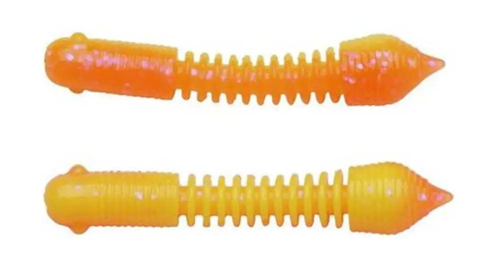 Nová Kolekce Berkley Gumová Nástraha Powerbait Power Pillar Fluo Orange Sunshine Yellow - 5,5 cm 10 ks