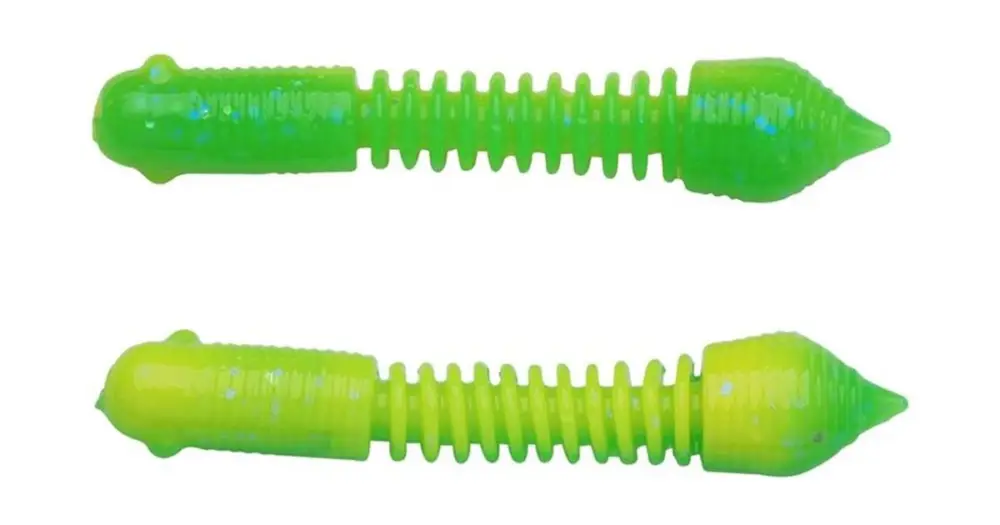 Akční Nabídka Berkley Gumová Nástraha Powerbait Power Pillar Spring Green Sunshine Yellow - 5,5 cm 10 ks