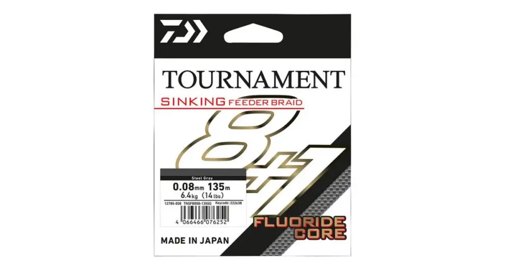 Kup Teď Daiwa Splétaná Šňůra Tournament Sinking Feeder Braid Grey 8+1 135 m - 0,08 mm