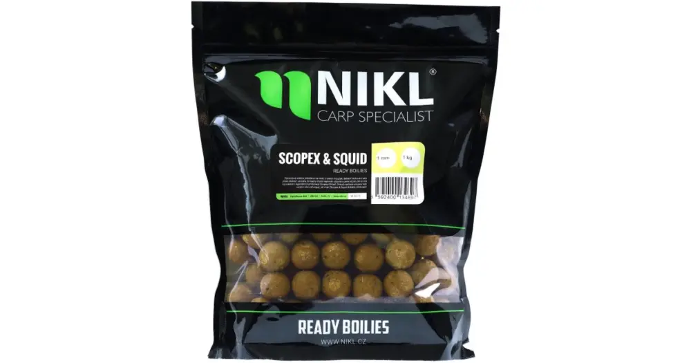 Vysoce Kvalitní Nikl Boilie Ready Scopex & Squid - 1 kg 30 mm