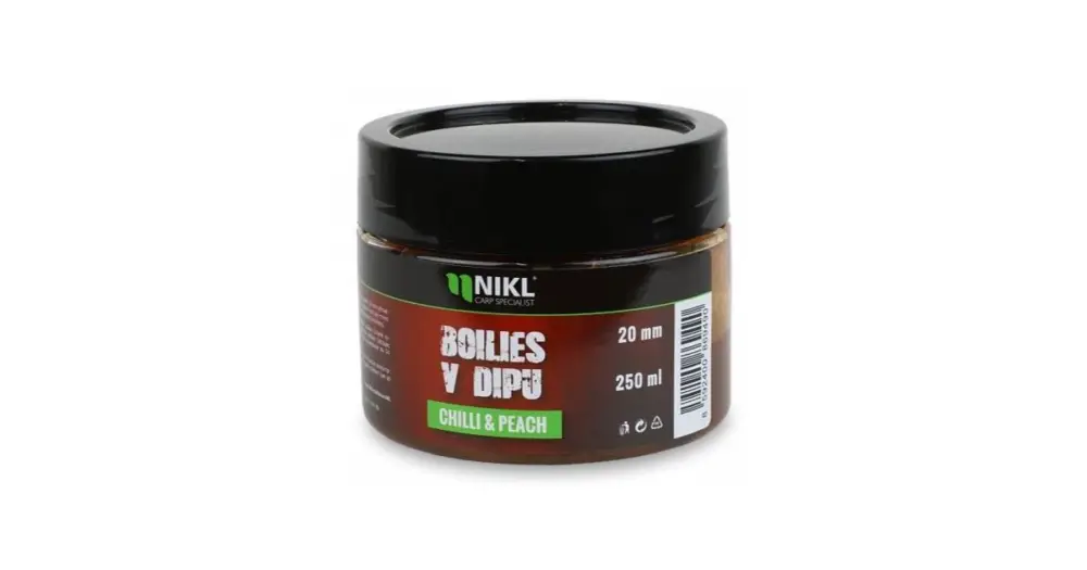 Akční Nabídka Nikl Boilies V Dipu Chilli & Peach 250 g - 20 mm