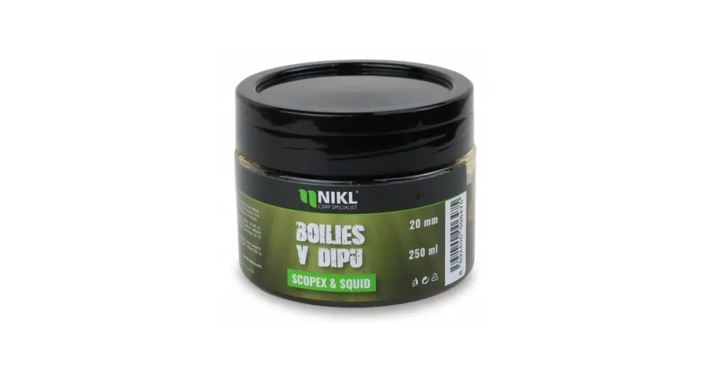 Odeslání Ihned Nikl Boilies V Dipu Scopex & Squid 250 g - 20 mm