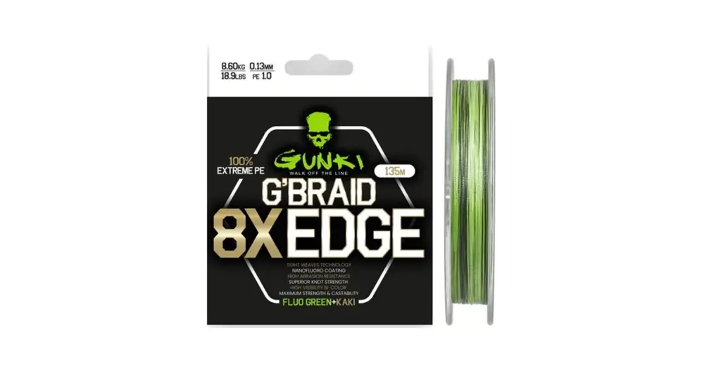Gunki Pletená Šňůra G Braid 8X Edge 135 m - 0,23 mm 18 kg Levný