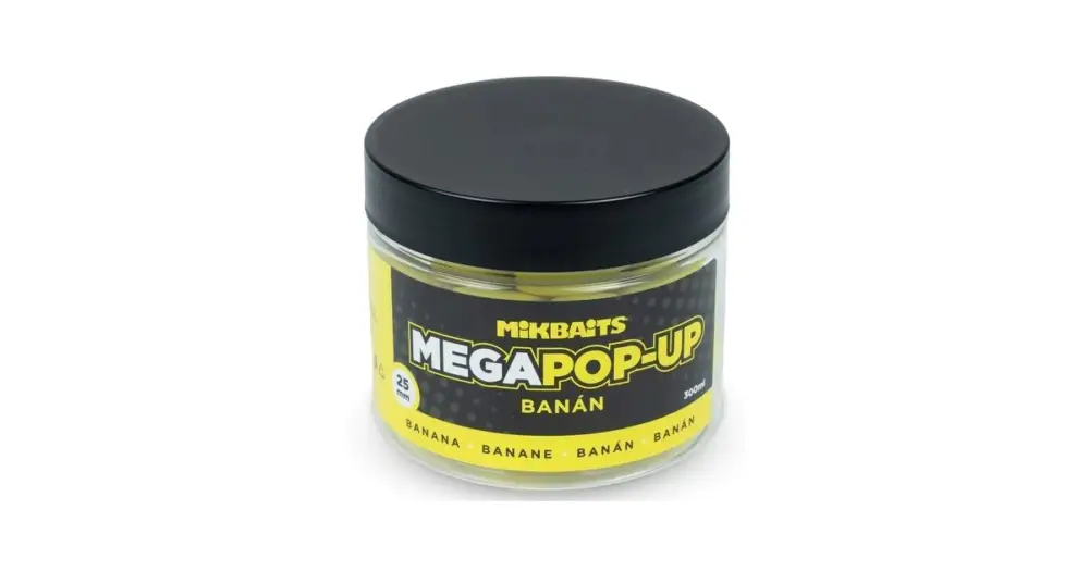 Mikbaits Mega Plovoucí Fluo Boilie Banán 300 ml 25 mm Novinka