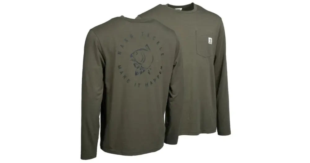 Novinka Nash Triko Make It Happen Carp Logo Long Sleeve T-Shirt Green - XXXL