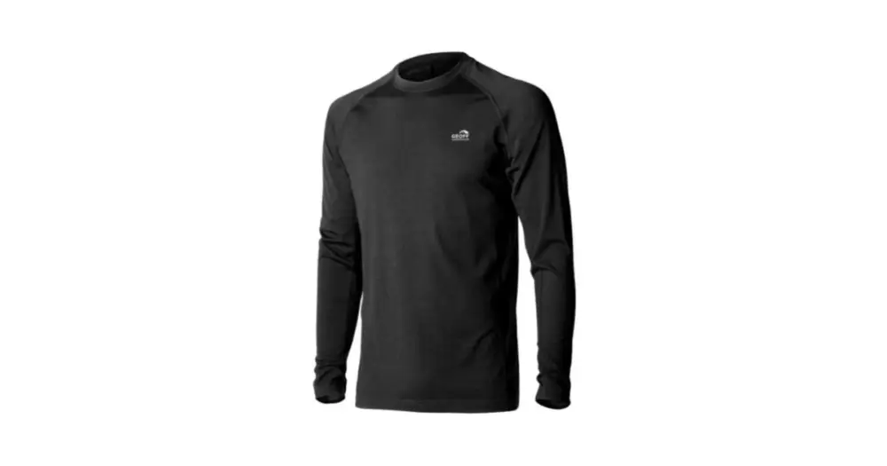 Geoff Anderson Soft Thermo Triko WizWool 165 s Dlouhým Rukávem Černé - XXL Vysoce Kvalitní