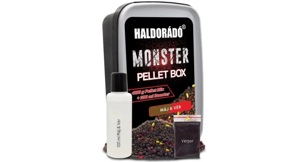 Haldorádó Pelety Monster Pellet Box 400 g 2 mm - Játra Krev Nová Kolekce