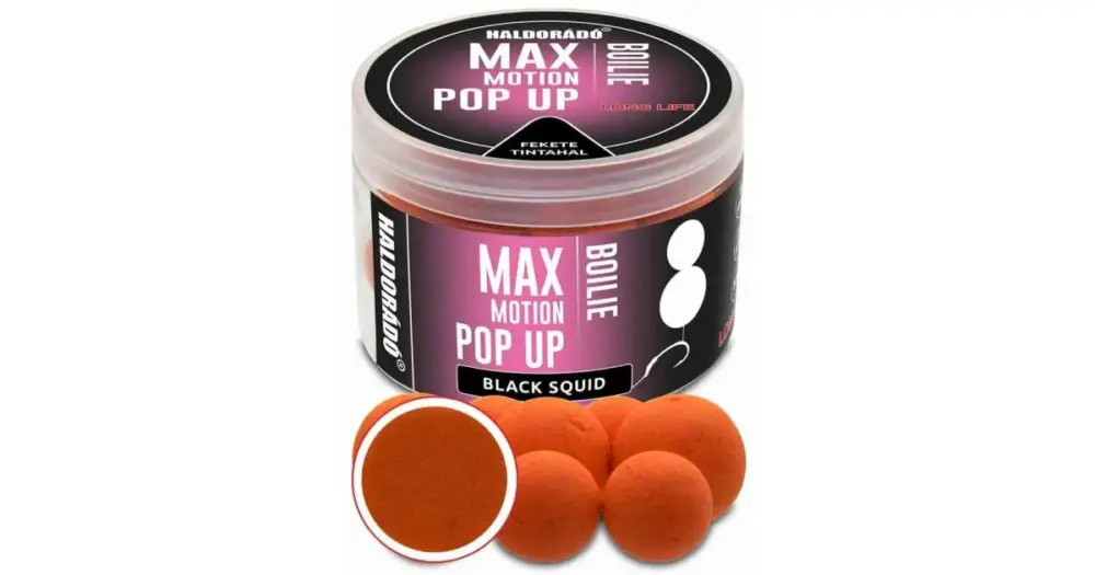 Haldorádó Plovoucí Boilies Pop-Up Max Motion 50 g 16+20 mm - Černá Chobotnice Jen Po Omezenou Doba