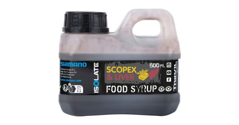Shimano Booster Isolate Food Syrup Attractant Scopex Liver 500 ml Pouze Dnes