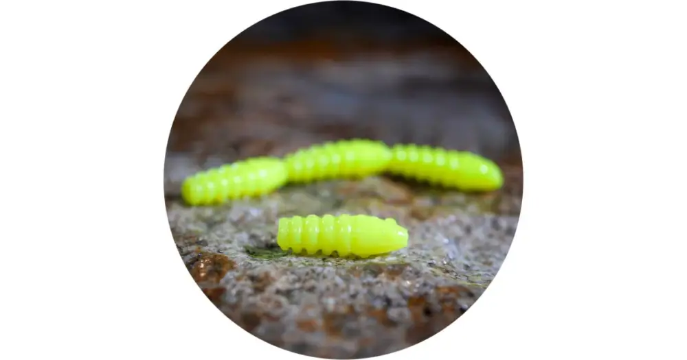 RedBass Gumová Nástraha Trout Grub Signal Yellow UV COLOR - 3x16 mm Akční Nabídka