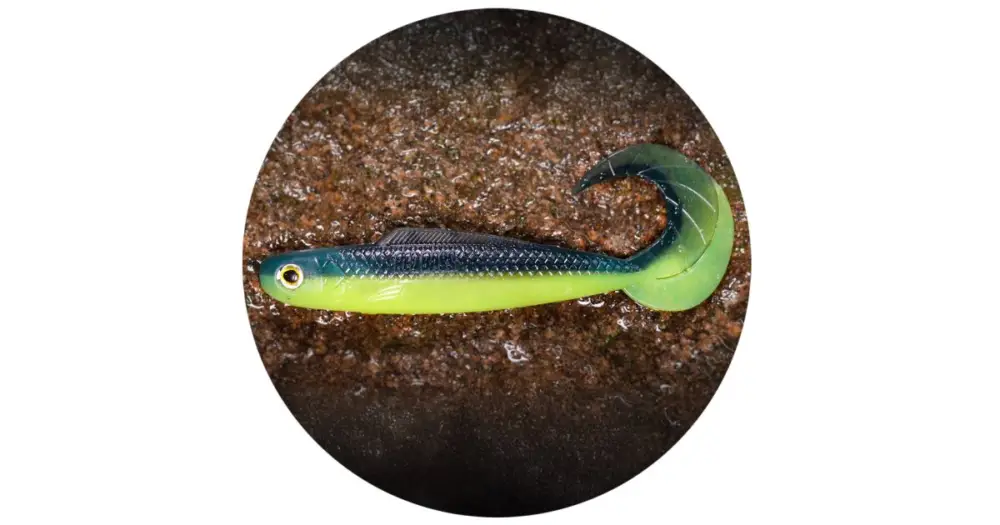 Kup Teď RedBass Gumová Nástraha Twister Kixter Dark/Signal Yellow UV - S 70 mm