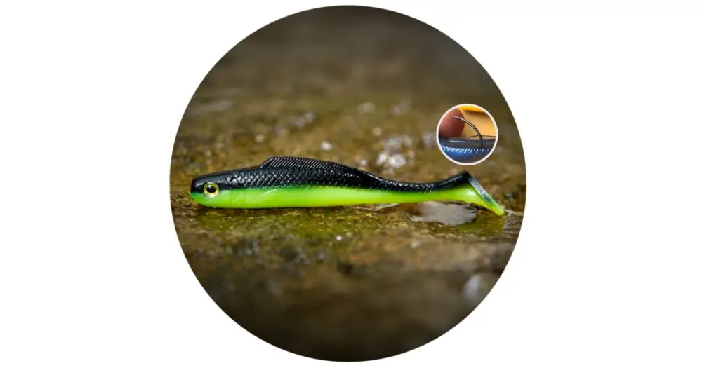 RedBass Gumová Nástraha Ripper Kicker Black/Signal Yellow UV COLOR - L 100 mm Autentický