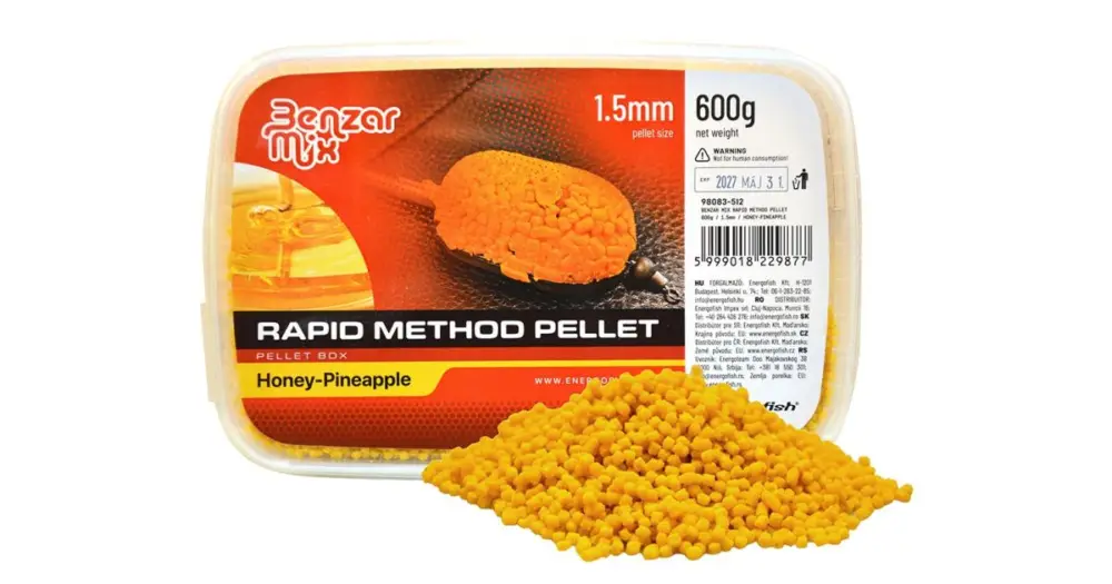 Nakupujte Hned Benzar Mix Pelety Rapid Method Pellet 1,5 mm 600 g - Med Ananas