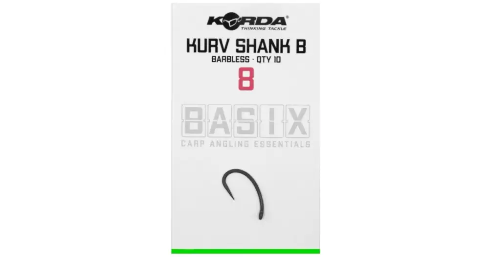 Korda Háčky Basix Kurv Shank Barbless - 8 Dokud Zásoby Vydrží