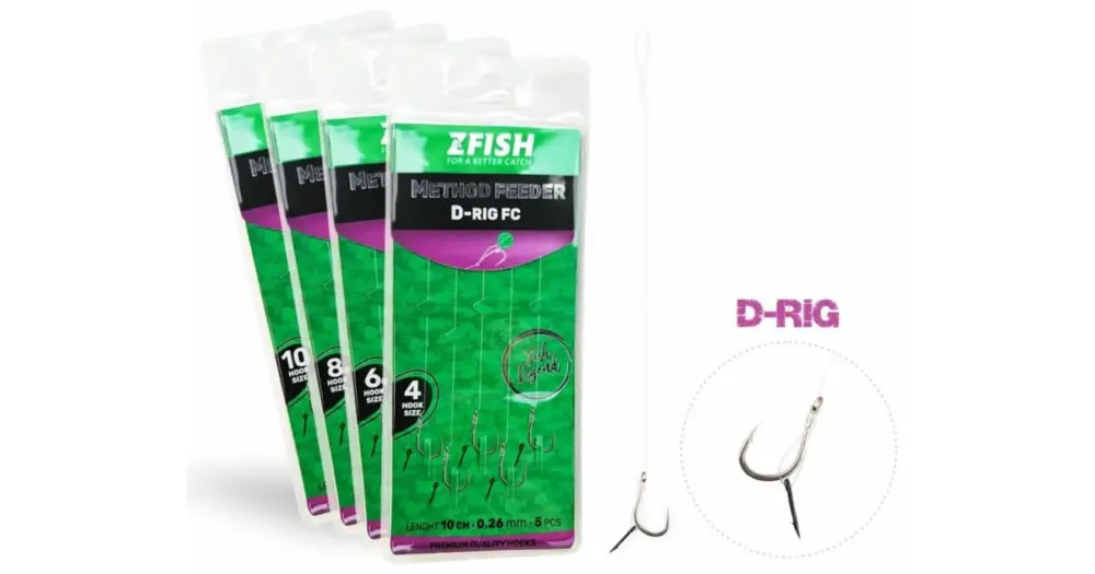 Zfish Návazec Method Feeder D-Rig 10 cm 5 ks - Velikost Háčku 10 Sezónní Sleva