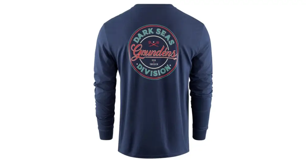 Omezená Nabídka Grundéns Tričko Dark Seas X Grundens Instinctive LS T-Shirt Dark Navy - XXL