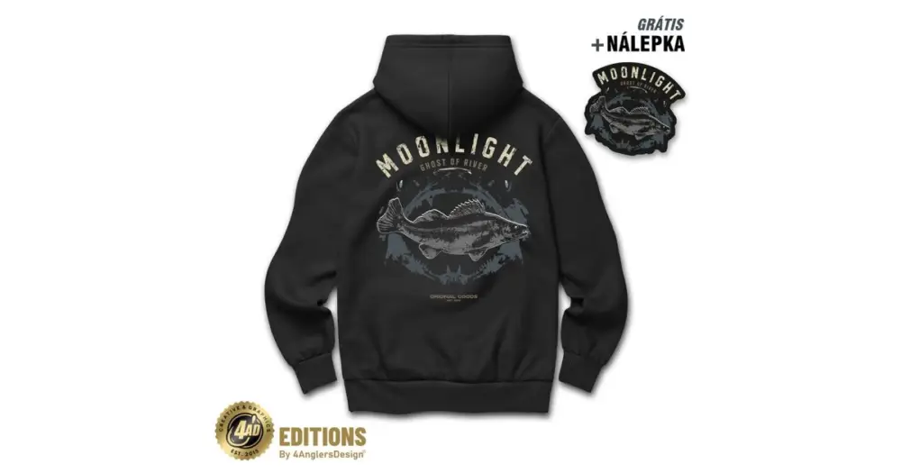 4ANGLERSDESIGN Mikina Moonlight Ghost Of River - XXL Odeslání Ihned