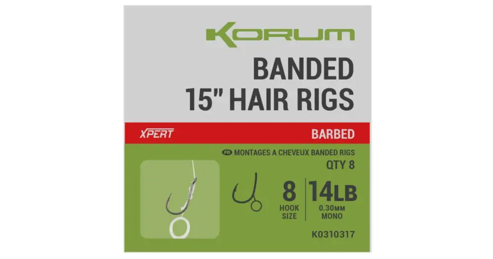 Korum Návazec Banded Hair Rigs Barbed 8 ks Délka 15" Cenově Výhodný