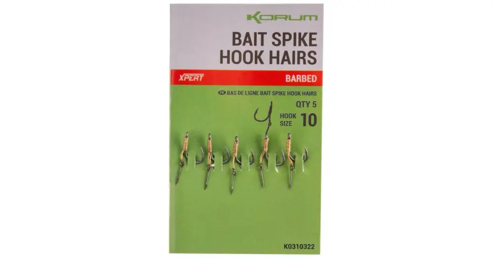Víkendová Akce Korum Návazec Bait Spike Hook Hairs Barbed 5 ks - Velikost Háčku 12