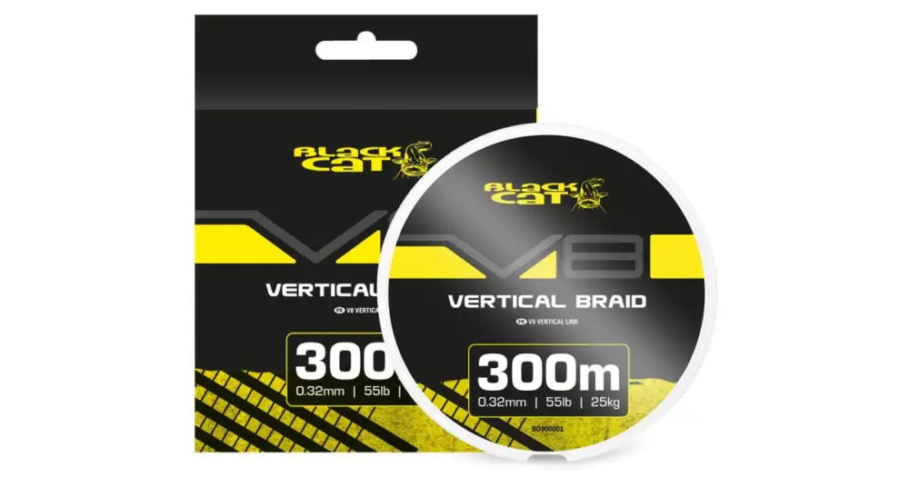 Tovární Cena Black Cat Splétaná Šňůra V8-Line 300 m - 0,32 mm 25 kg