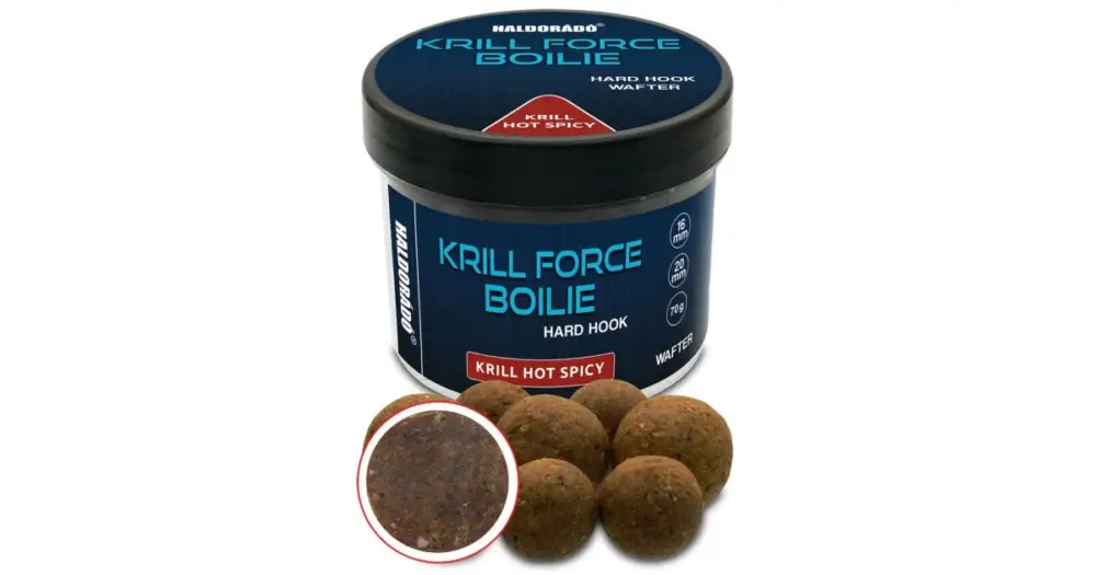 Haldorádó Tvrzené Boilie Krill Force Hard Hook Boilies Wafters 70 g 16/20 mm Časově Omezené