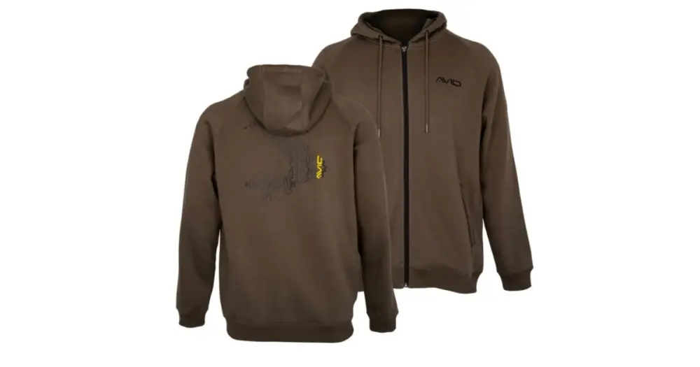 Avid Carp Mikina Compound Zip Hoodie Brown - S Akce