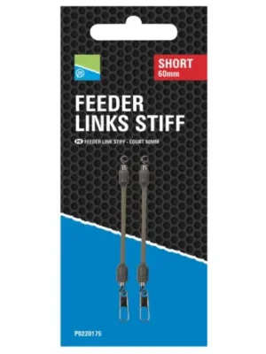 Značkový Preston Innovations Závěska Feeder Links Stiff 2 ks - Short 60 mm