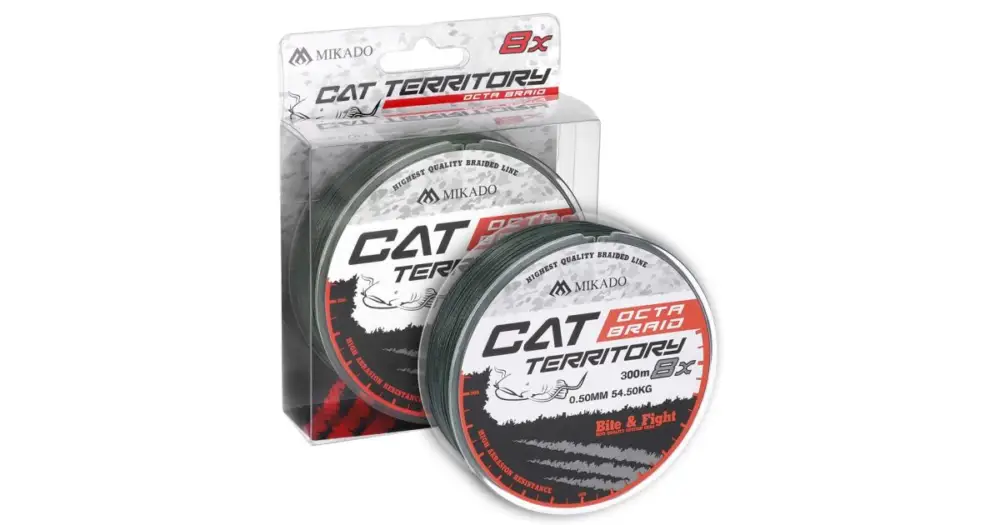 Mikado Pletená Šňůra Cat Territory Octa Braid Zelená 300 m - 0,60 mm 61,8 kg Doprava Zdarma