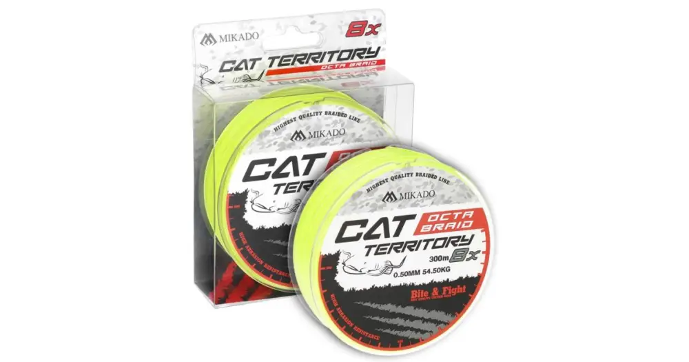 Nejprodávanější Mikado Pletená Šňůra Cat Territory Octa Braid Fluo 300 m - 0,70 mm 76,4 kg