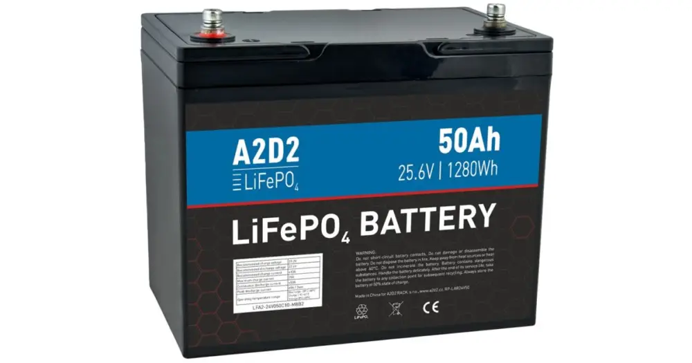 Hit Sezóny A2D2 Baterie LiFePo4 25,6 V 50Ah M8 REPT Cells