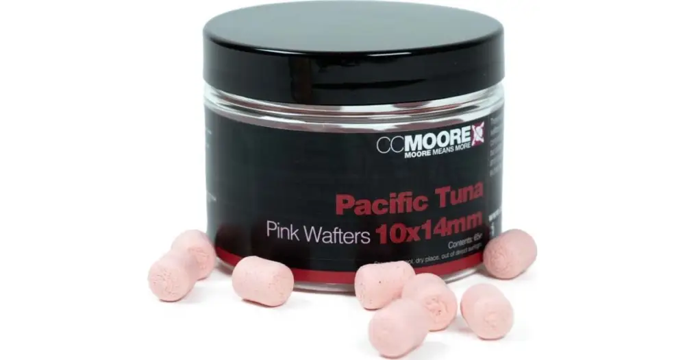 CC Moore Vyvážené Boilie Dumbell Wafters Pacific Tuna Pink 10x14 mm 65 ks Vysoce Kvalitní