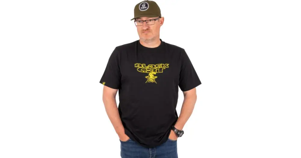Originální Black Cat Tričko Distressed Logo Black Tee - XXXL