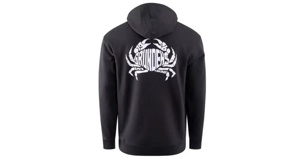 Grundéns Mikina Eat Your Words DWR HD Hoodie Black Crab Graphic Finální Výprodej