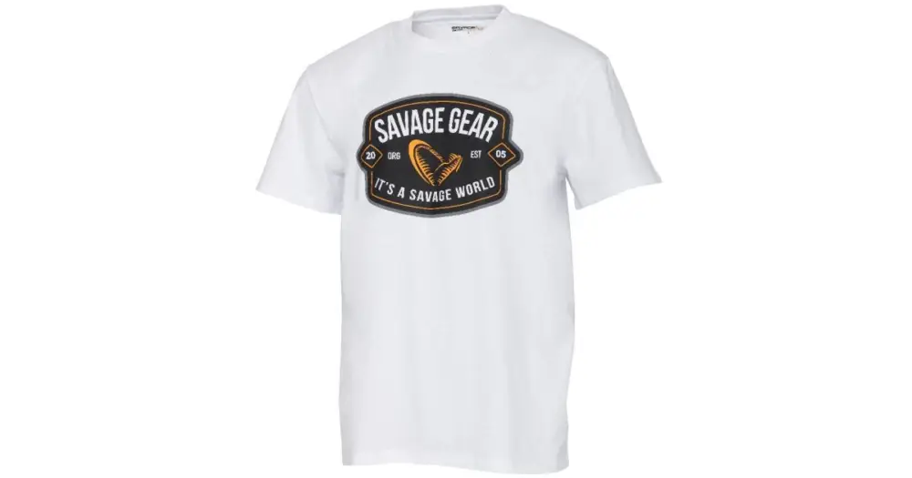 Savage Gear Tričko Badge Logo Tee White - M Rychlé Dodání