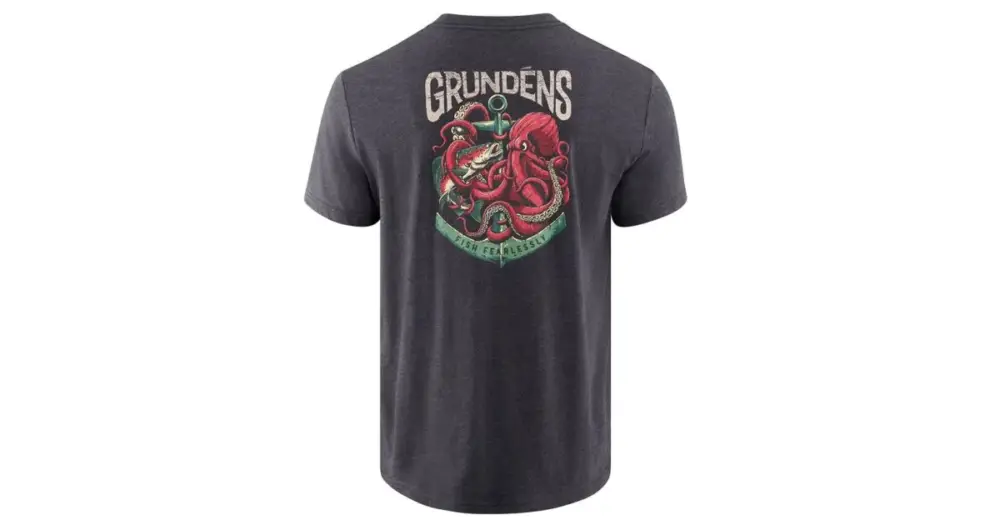 Grundéns Tričko Octo-Trout SS T-Shirt Heather Charcoal - XL Nejlepší Cena