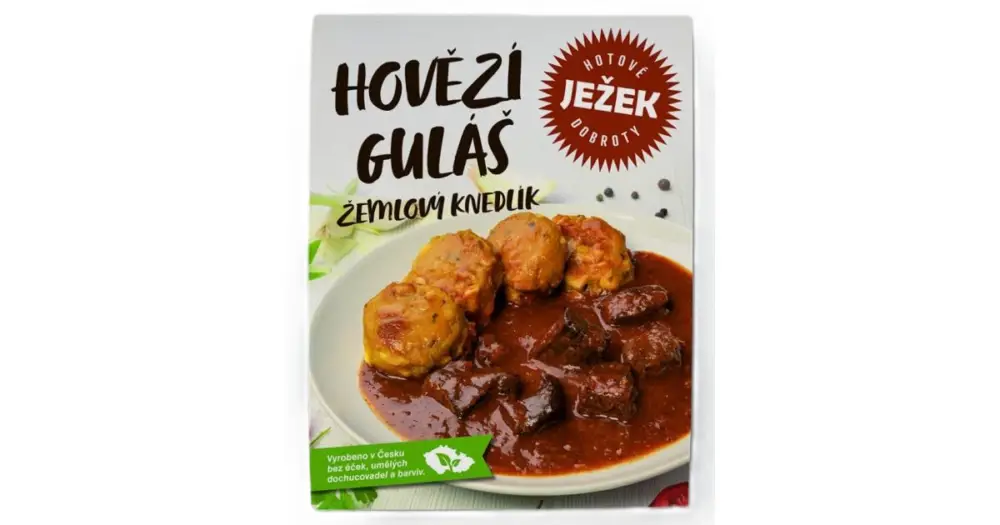 Ježkovy Krabičky Hovězí Guláš a Žemlový Knedlík 450 g Odeslání Ihned