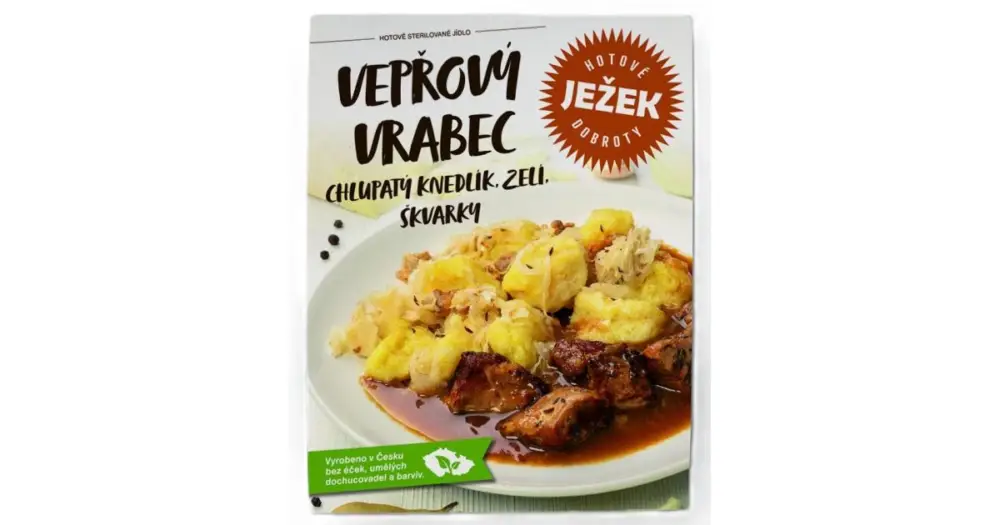 Expresní Doručení Ježkovy Krabičky Vepřový Vrabec a Chlupaté Knedlíky Se Zelím a Škvarky 450 g