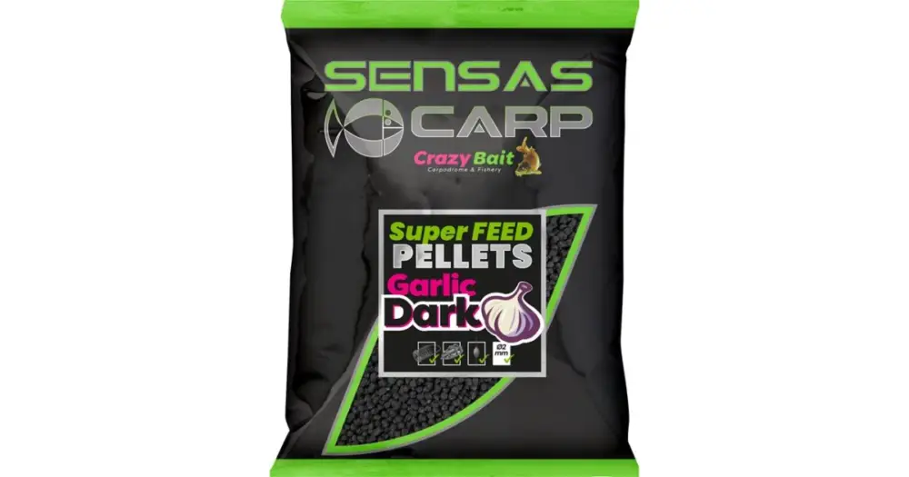 Sensas Pelety Super Feed Garlic Dark 650 g - 4 mm Zlevněný