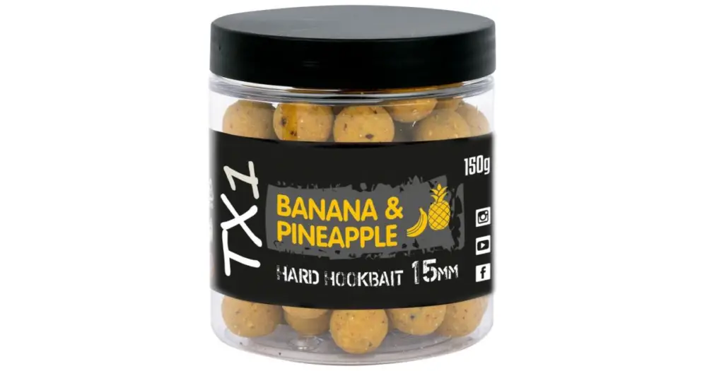 Výhodná Nabídka Shimano Tvrzené Boilies TX1 Hard Hookbait Banana & Pineapple 150 g - 15 mm