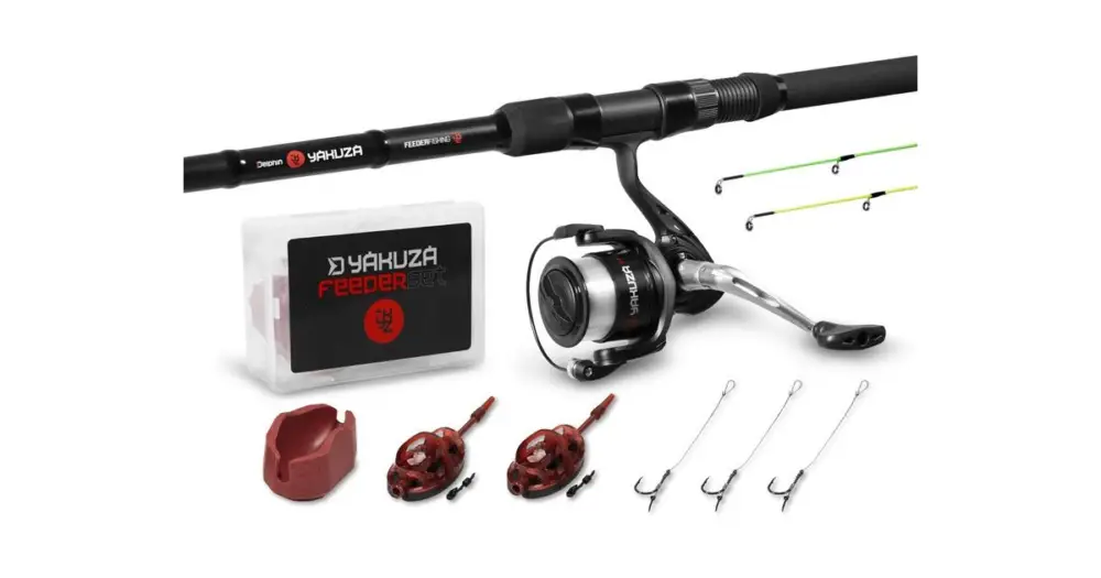 Oblíbený Delphin Feedrový Set Yakuza Prut 3,3 m 100 g 3-díl + Naviják 4T + Příslušenství