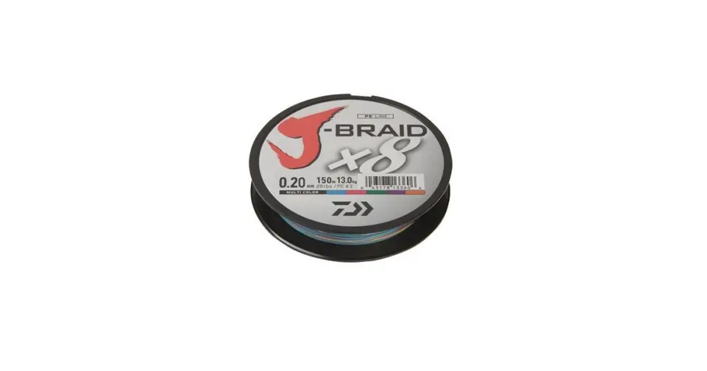 Dokud Zásoby Vydrží Daiwa Splétaná Šňůra J-Braid X8 Multicolor 150 m - 0,22 mm 17 kg